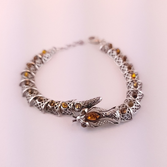 Sterling sliver and Baltic amber bracelet - Picture 1 of 4